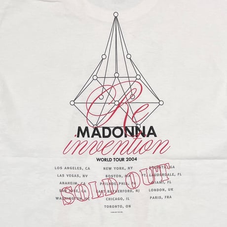 MADONNA 2004 TOUR RE INVENTION WHITE FRUIT OF THE LOOM LARGE 3397