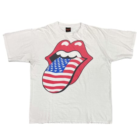 ROLLING STONES AMERICAN FLAG LIP & TONGUE VOODOO LOUNGE TOUR 94/95 WHITE BROCKUM XL 2381