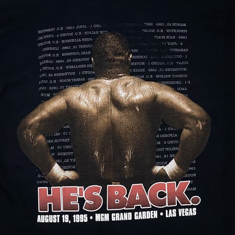 MIKE TYSON 1995 MGM GRAND GARDEN HE'S BACK TEE FITS XL 8240
