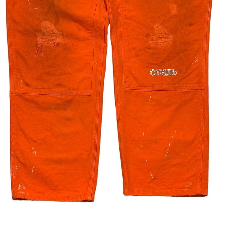 HERON PRESTON × Carhartt ダブルニー オレンジ HERON PRESTON CARHARTT DOUBLE KNEE PANT ORANGE