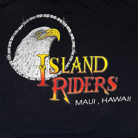 HARLEY DAVIDSON ISLAND RIDERS EAGLE BLUE FIRE FLAME LS LARGE 5111