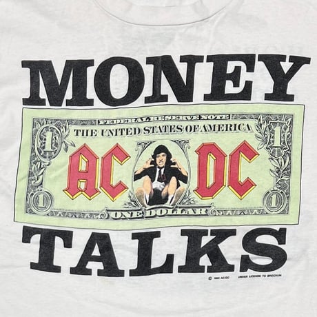 AC/DC 1990 MONEY TALKS WORLD TOUR 1990/1991 WHITE BROCKUM XL 0834