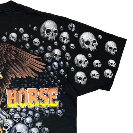 OLD & VINTAGE IRON HORSE SALOON SKULL & EAGLE OVP POCKET TEE FITS XL 4959