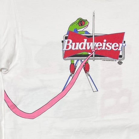 Budweiser 1995 FROG WHITE LS FRUIT OF THE LOOM XL 2728