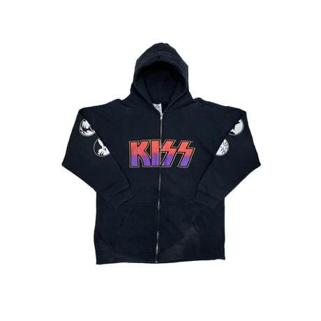 KISS LOGO ZIP UP HOODED SWEATSHIRT ALSTYLE LARGE 1782