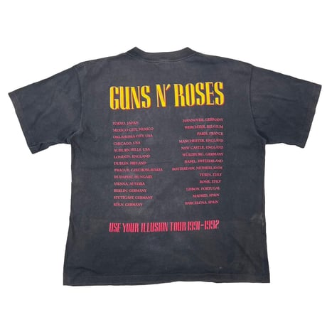 GUNS N' ROSES SKULL CROSS GUN USE YOUR ILLUSION FITS XL 6581