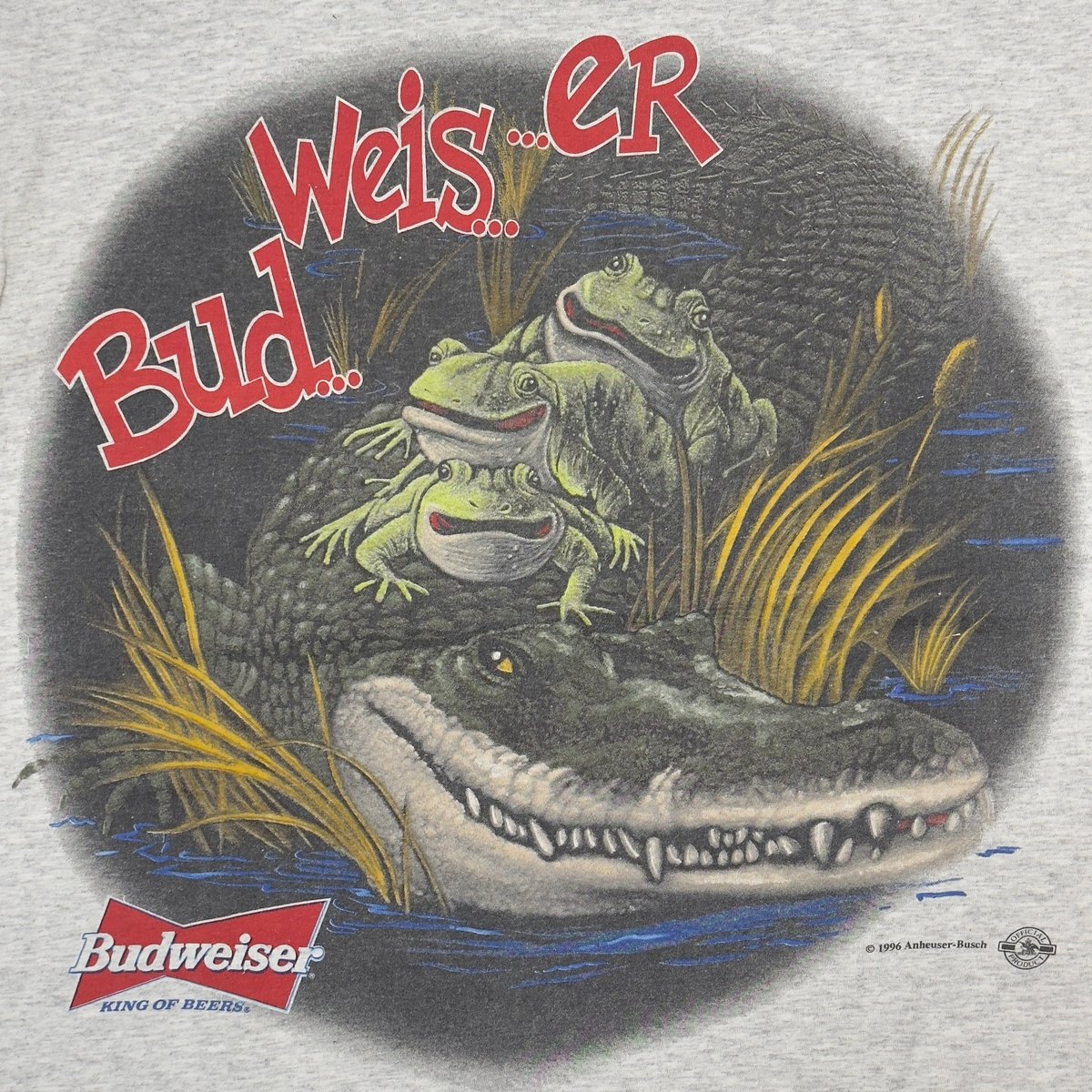 Budweiser 1996 3 FROGS AND CROCODILE GREY FITS 