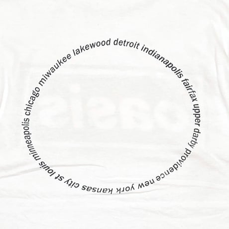 oasis BOX LOGO BACK CIRCLE PRINT WHITE FRUIT OF THE LOOM XL 1187