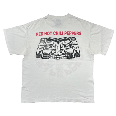 RED HOT CHILI PEPPERS 1991 DOUBLE SIDE Aztec TEE WHITE GIANT BY TEE JAYS XL 0306