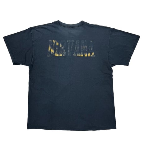 NIRVANA MEMBER PORTRAIT BOOTLEG BACK YELLOW TEXT FRUIT OF THE LOOM XL 6837