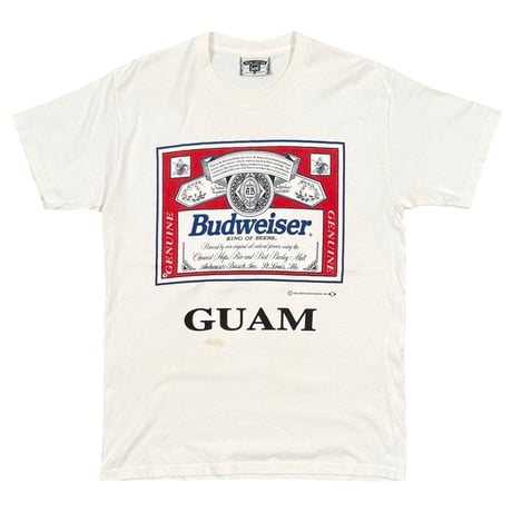 Budweiser 1993 LABEL LOGO GUAM WHITE Lee MEDIUM 1479