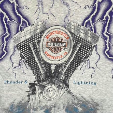 HARLEY DAVIDSON THUNDER & LIGHTNING GREY LARGE 0499
