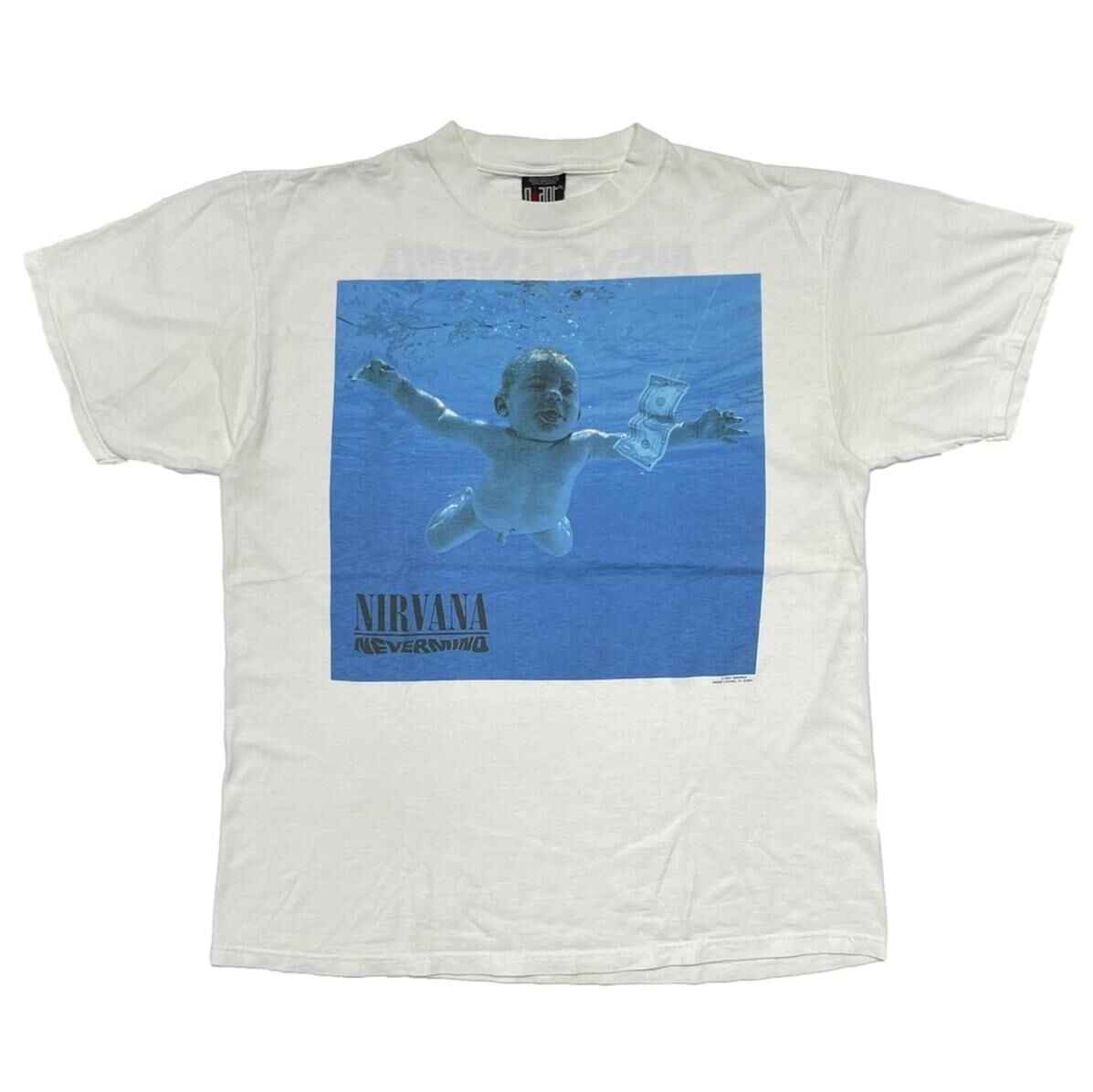 NIRVANA NEVERMIND 1992 WHITE GIANT BY TULTEX XL NIRVANA NEVERMIND 1992 WHITE GIANT BY TULTEX XL