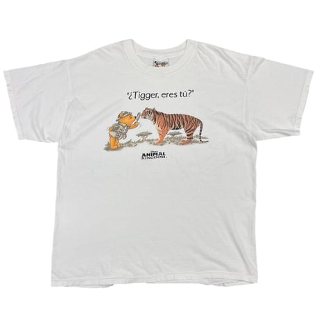 DISNEY VINTAGE POOH ANIMAL KINGDOM Tigger, eres tu ? WHITE LARGE 8812