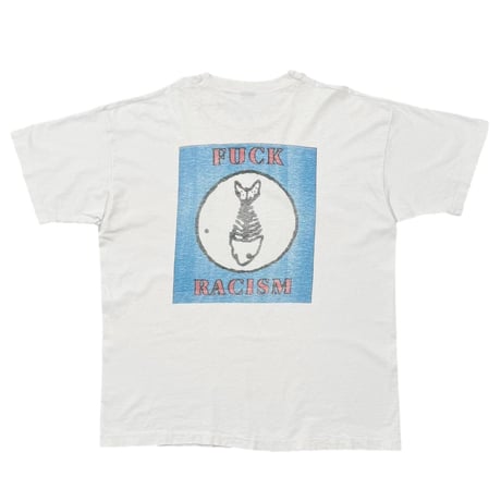 FISH BONE FUCK RACISM WHITE FITS XL 9874