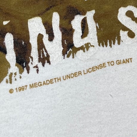 MEGADETH 1997 CRYPTIC WRITINGS WHITE giant MEDIUM 7727