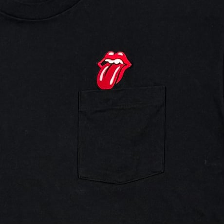 THE ROLLING STONES LIP TONGUE EMBROIDERY POCKET TEE ANVIL XL 0312