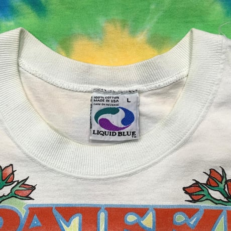 GRATEFUL DEAD LIQUID BLUE SCARLET FIRE DOUBLE SIDE TIE DYE WHITE LARGE