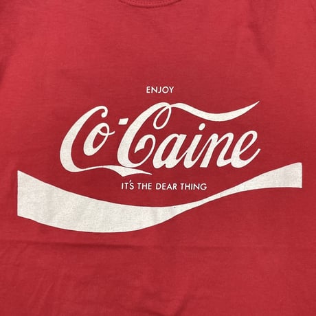 OLD & VINTAGE ENJOY Co-Caine Coca-Cola LOGO PARODY RED XL 3714