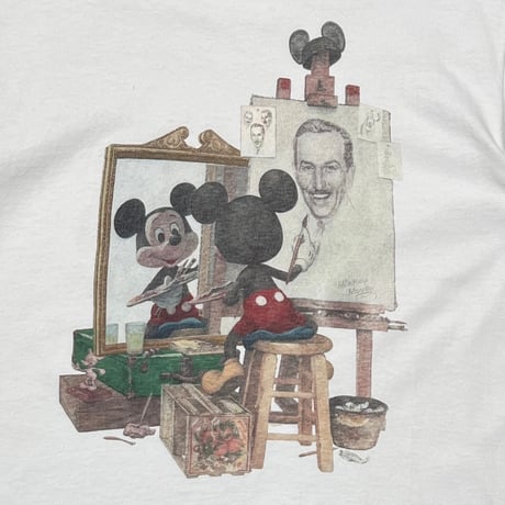 DISNEY VINTAGE MICKEY MOUSE NORMAN ROCKWELL PARODY WHITE FITS LARGE 4811