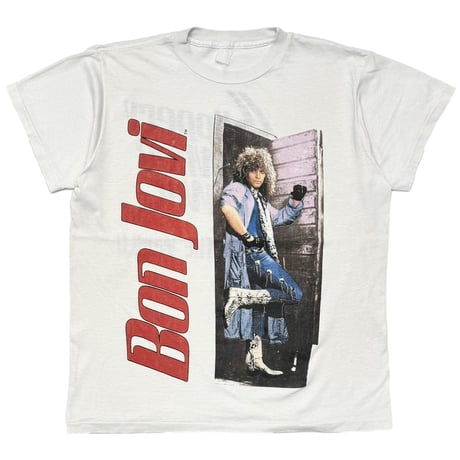 BON JOVI TOUR OF THE WORLD SLIPPERY WHEN WET WHITE FITS XL 4180