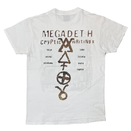 MEGADETH 1997 CRYPTIC WRITINGS WHITE giant MEDIUM 7727