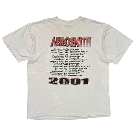 AEROSMITH JUST PUSH PLAY SORAYAMA 2001 BOOTLEG WHITE GILDAN XL 9011