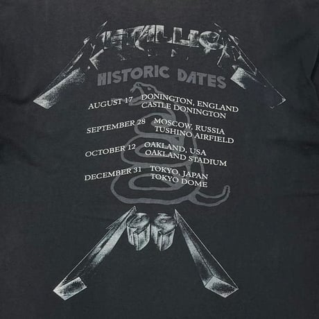 METALLICA 4 FACE HISTORIC DATES 1991 METALLICA TAG LARGE 2329