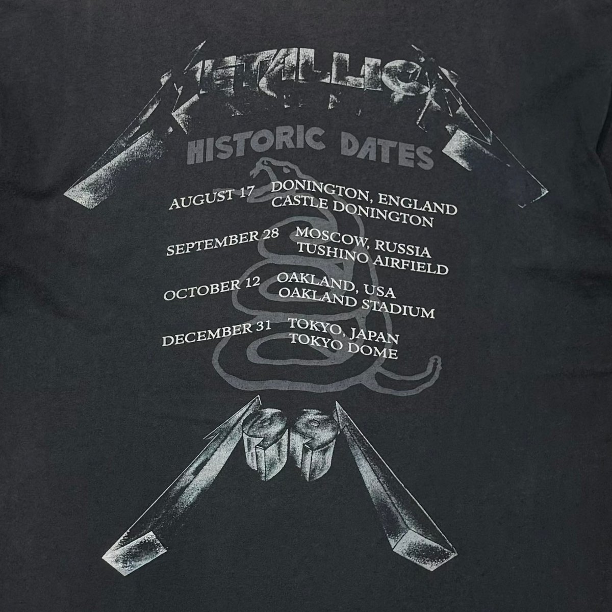 METALLICA 4 FACE HISTORIC DATES 1991 METALLICA 