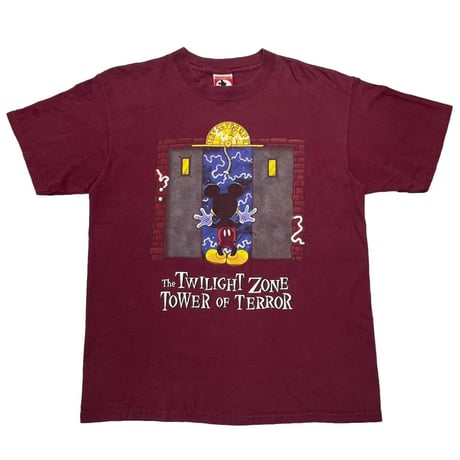 DISNEY VINTAGE THE TWILIGHT ZONE TOWER OF TERROR BURGANDY XL 6182