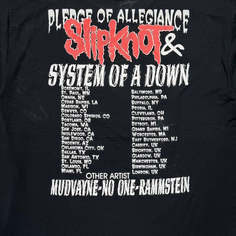 Slipknot IOWA TOUR & SYSTEM OF A DOWN JERZEES FITS XL 2678