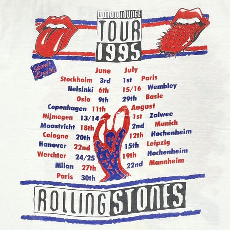 ROLLING STONES VOODOO LOUNGE TOUR 1995 WHITE XL 0514