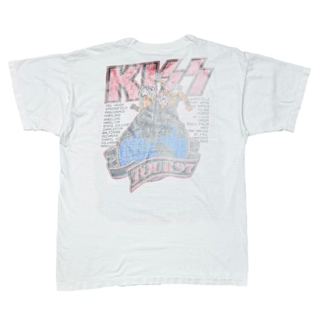 KISS TOUR 97 FADED WHITE SCEREN STARS XL 0038
