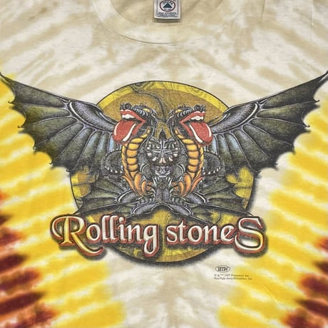 THE ROLLING STONES TIE DYE 1997 DRAGON EMBLEM TEE DELTA XL 3277