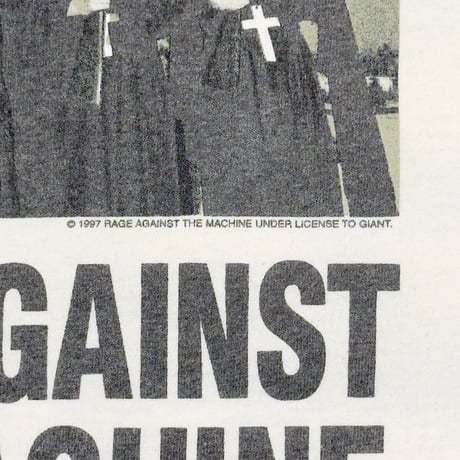 RAGE AGAINST THE MACHINE 1997 NUNS AND GUNS WHITE FITS M-L 7766