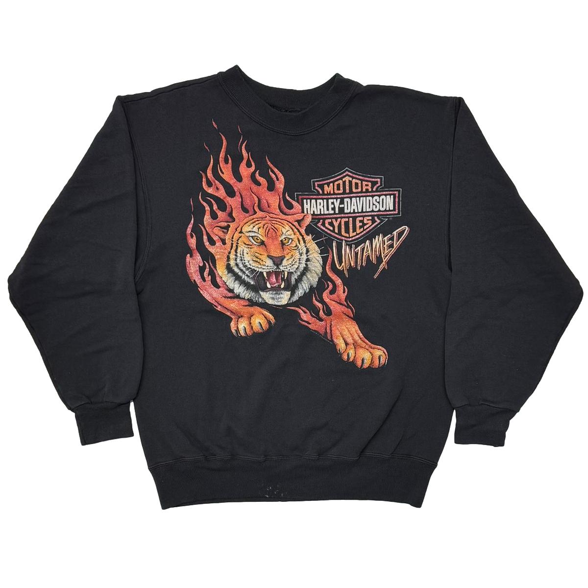 HARLEY DAVIDSON FLAMING TIGER UNTAMED CREWNECK