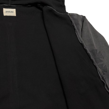 greatLAnd ORIGINAL CLUNKERS ZIP HOODIE / DOUBLE FACE BLACK/BLACK