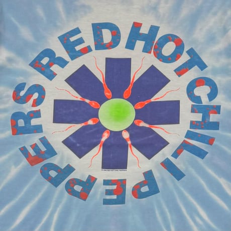 RED HOT CHILI PEPPERS 1990 SPERM LOGO TIE DYE GIANT BY TEE JAYS LARGE 7490