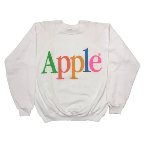 Apple COLOR TEXT LOGO CREWNECK SWEATSHIRT WHITE HANES XL 2978