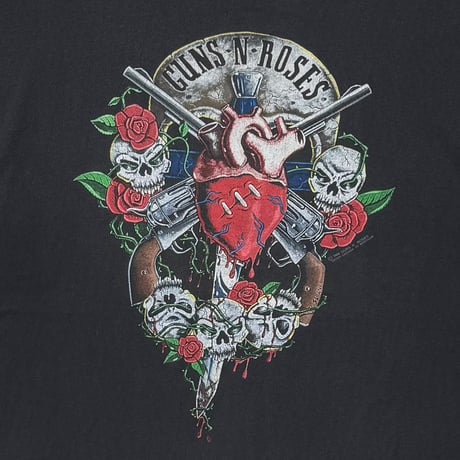 GUNS N' ROSES 1990 SKULL GUN HEART FITS XL 9252