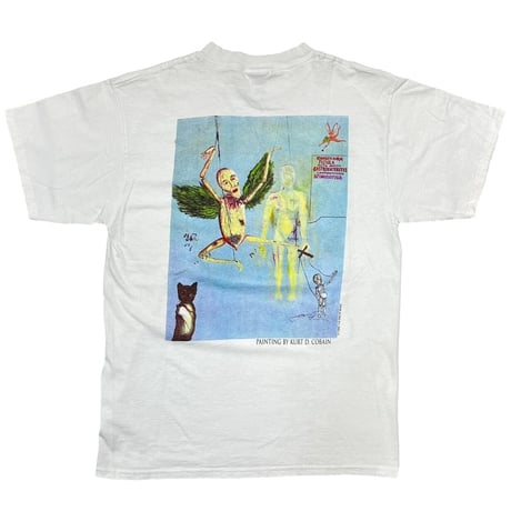 NIRVANA KURT COBAIN MEMORIAL PORTRAIT ADULT WHITE TULTEX LARGE 8905