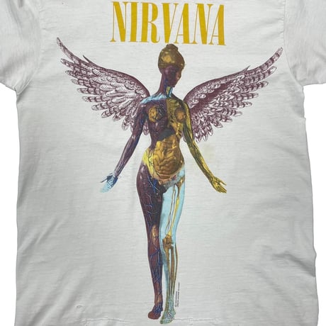 NIRVANA 1993 IN UTERO WHITE GIANT LARGE 5039