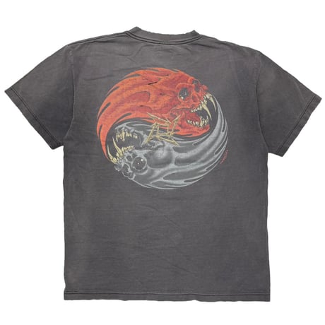 METALLICA PUSHEAD YING YANG REBEL SKULL FADED BLACK FITS LARGE 5772