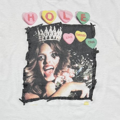HOLE 1994 LIVE THROUGH THIS COURTNEY LOVE WHITE HANES LARGE 6424