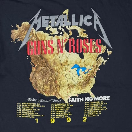 GUNS N' ROSES METALLICA 1992 FAITH NO MORE BROCKUM XL 7584