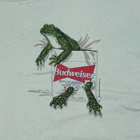 Budweiser 1995 FROG IN POCKET PRINT TEAL anvil XL 0175