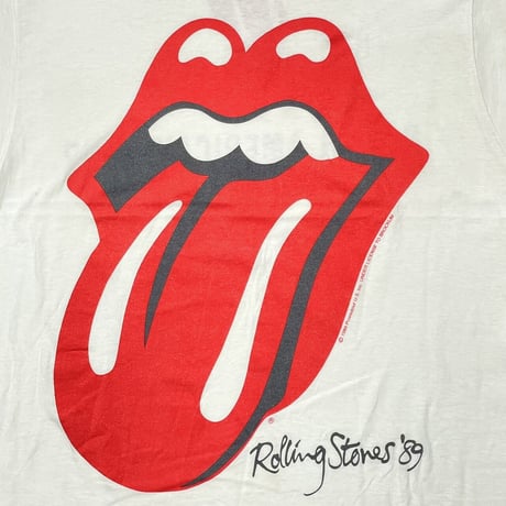 ROLLING STONES 1989 NORTH AMERICAN TOUR LIP & TONGUE WHITE XL