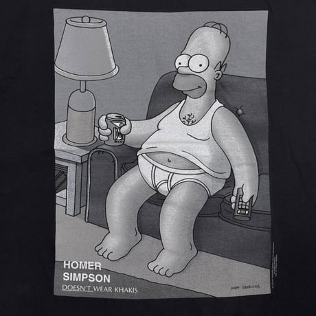 THE SIMPSONS 1995 HOMER SIMPSON DOESN'T WEAR KHAKIS BLACK XL 5914