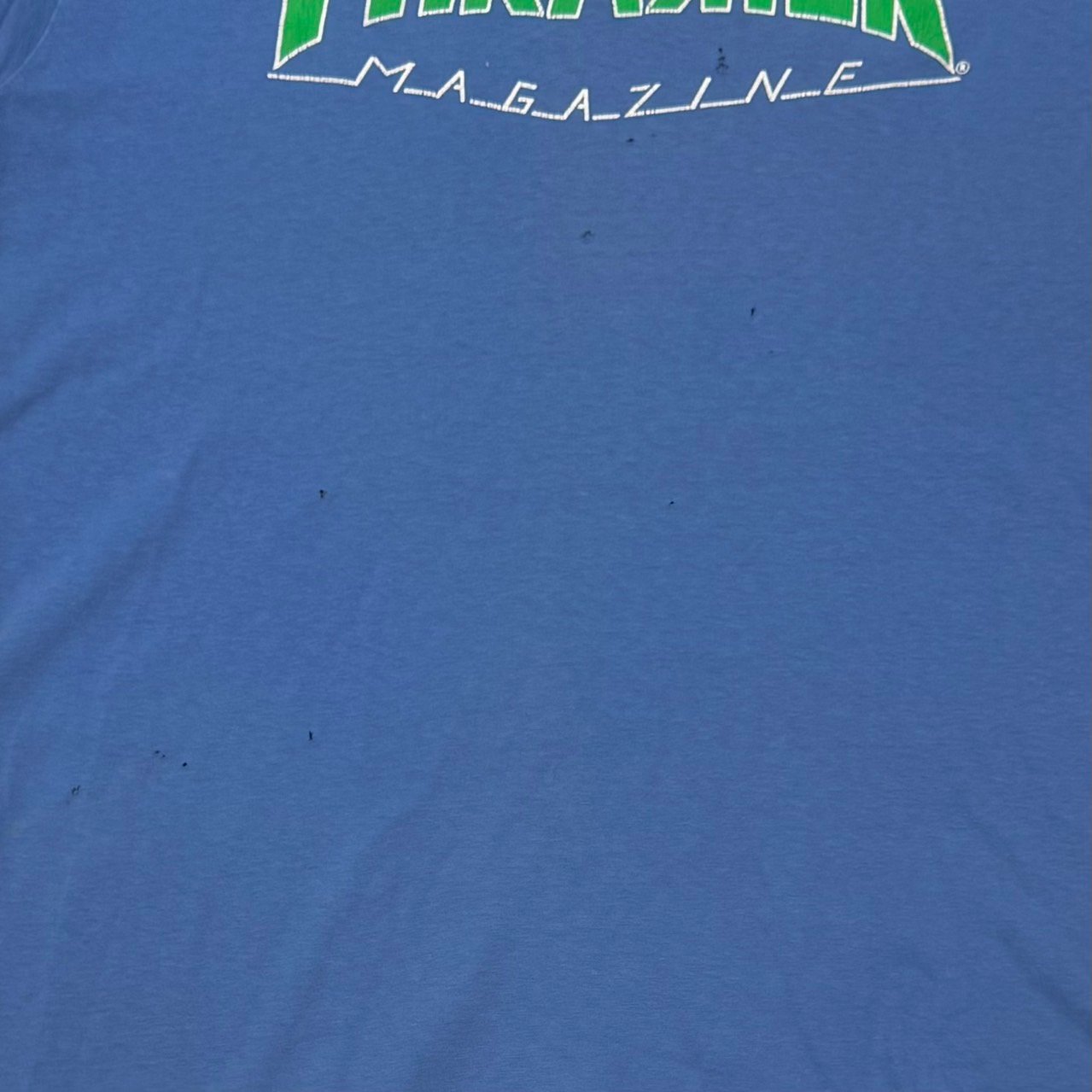 THRASHER MAGAZINE LOGO BLUE HANES FITS LARGE 27