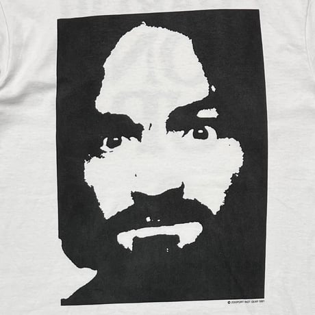 OLD & VINTAGE CHAELES MANSON ZOO PORT 1991 CHARLIE DON'T SURF WHITE FITS MEDIUM 6835